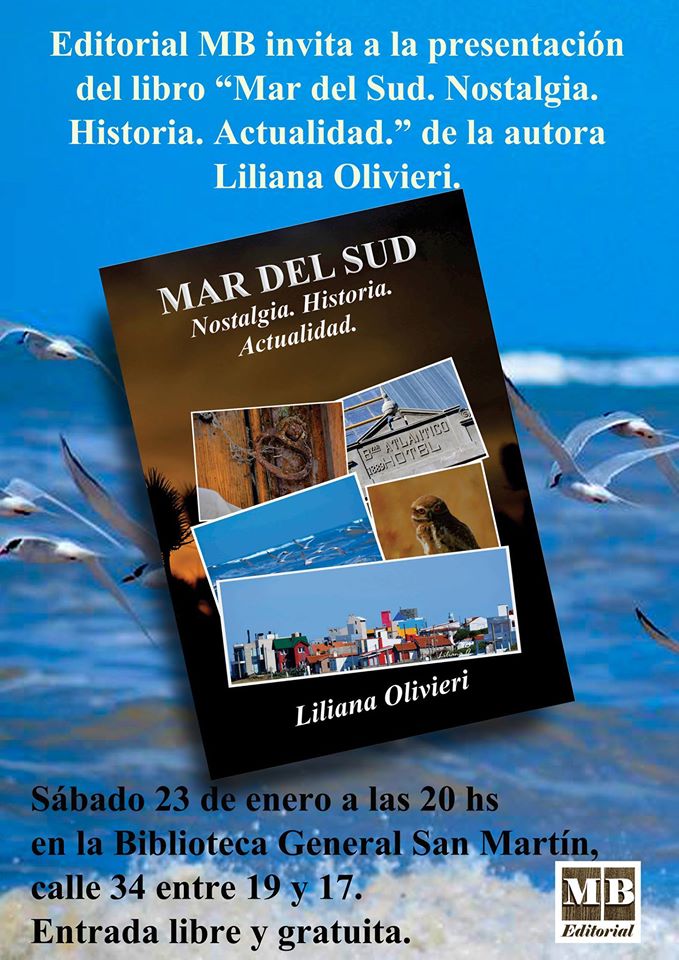 El sábado 23 de Enero, Liliana Olivieri, presenta su libro sobre Mar del Sud