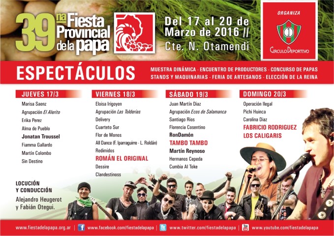 Otamendi: Todo listo para otra edición de la Fiesta Provincial de la Papa