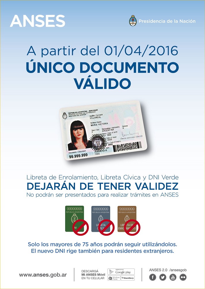 La ANSES sólo aceptará el DNI tarjeta para realizar trámites