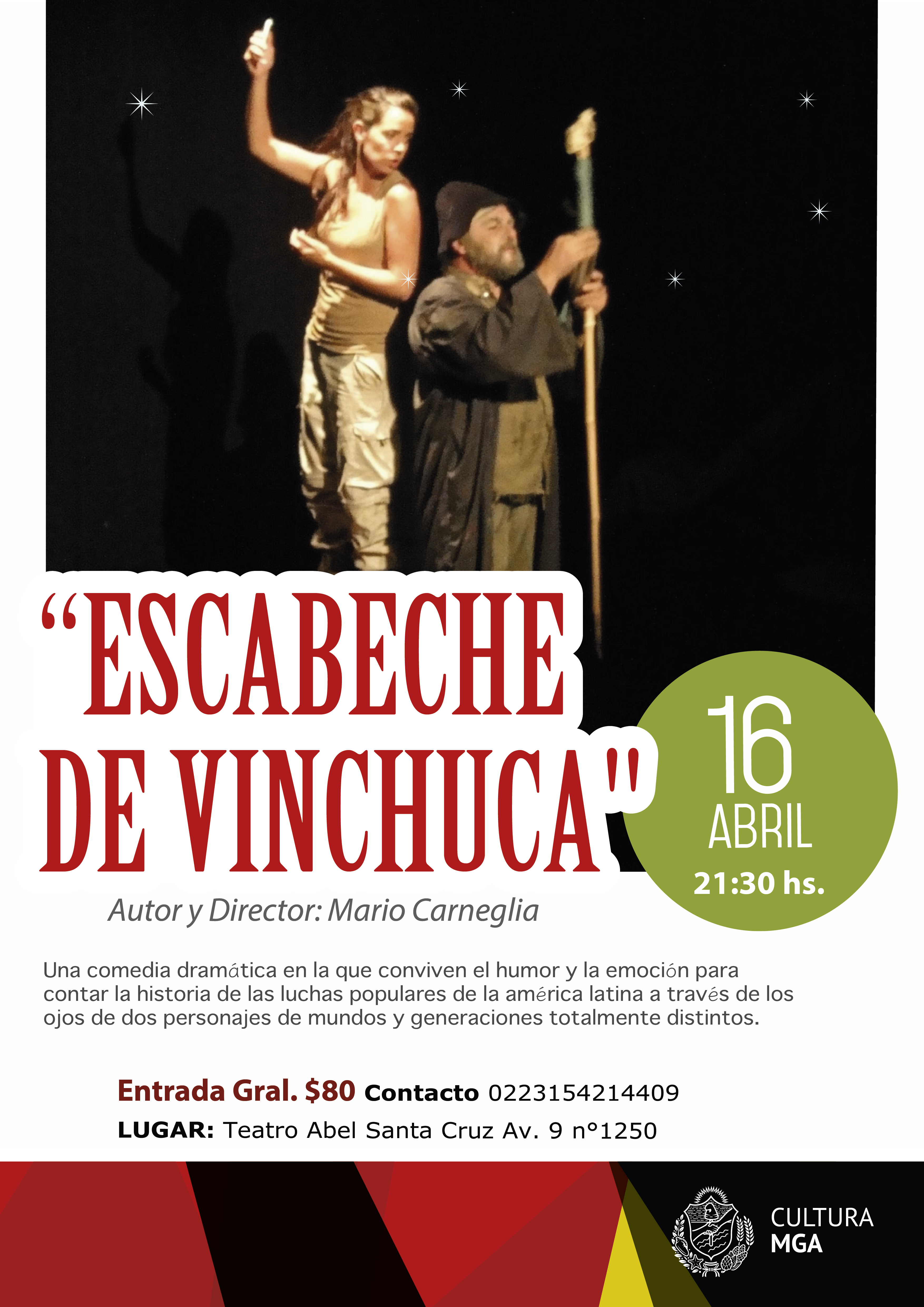 Miramar: En el Teatro Municipal se presenta “Escabeche de Vinchuca”