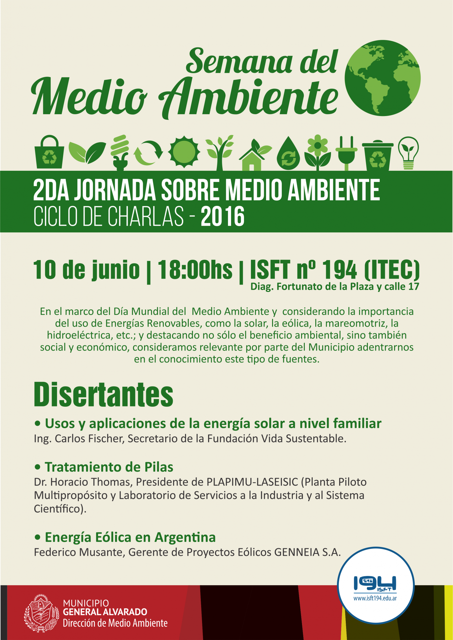 Miramar: el 10 de Junio “Charla sobre Energías Renovables”