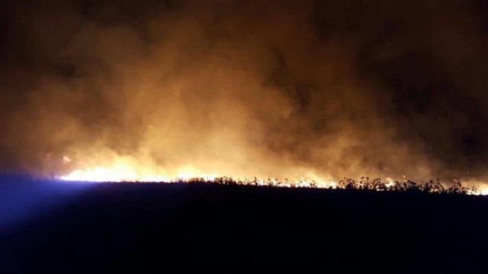 Fuego en la ruta 88: se incendió la cantera Yaraví