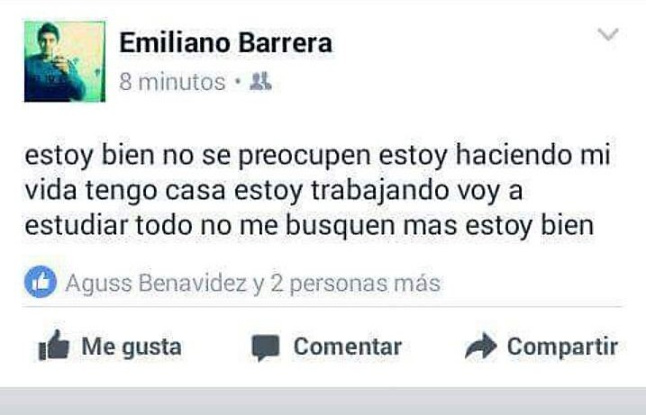 Miramar: inquietante mensaje en la cuenta de Facebook del joven desaparecido