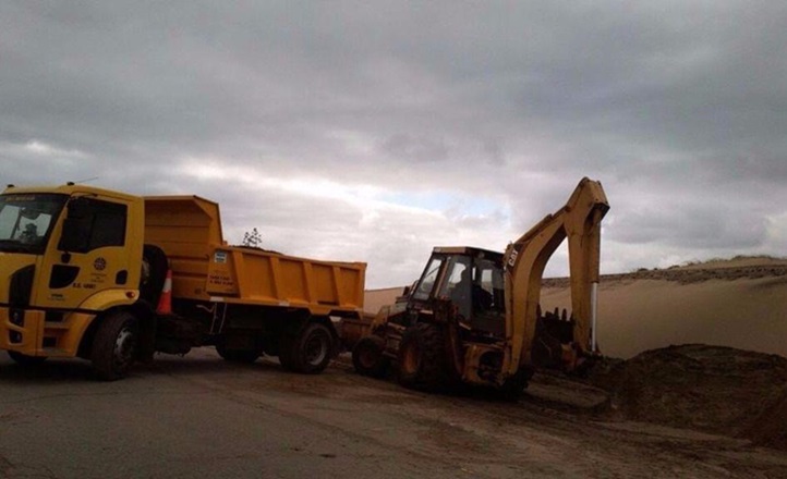 Ruta 11 Camino a Mar del Plata: se desmoronó un médano