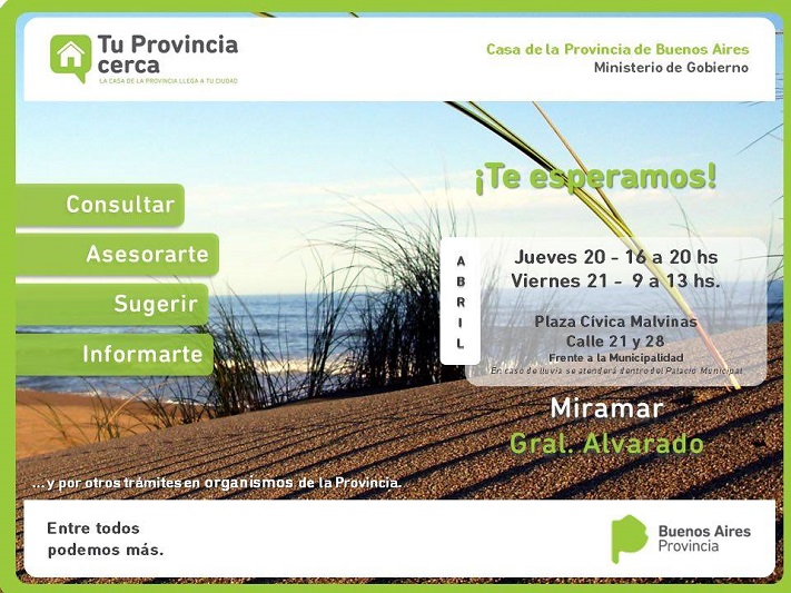 Llega a Miramar “Tu provincia cerca”, el programa para realizar trámites y consultas