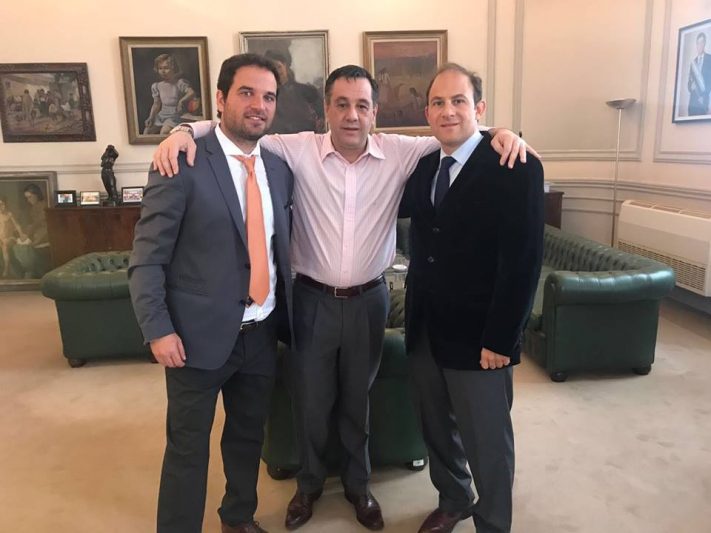 Reunión de Finocchiaro, Goroyesky, y el embajador de Argentina en Costa Rica, M. Caucino