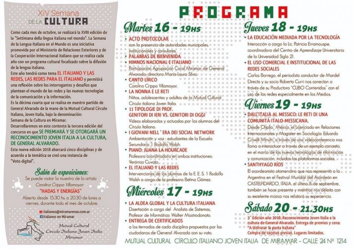 Comenzó  la  XVIII edición de la Semana de la Cultura en Miramar
