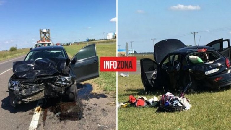 Fuerte choque entre dos vehículos en la ruta 2: dos heridos