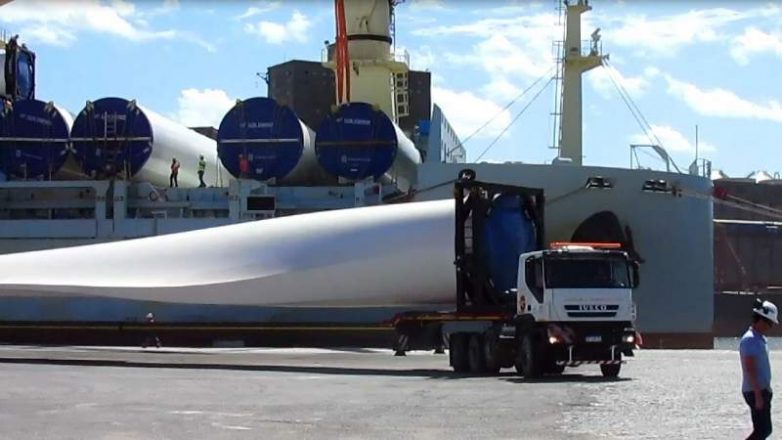 Comienza un importante operativo para trasladar los aerogeneradores: La ruta 88 estará cortada completamente