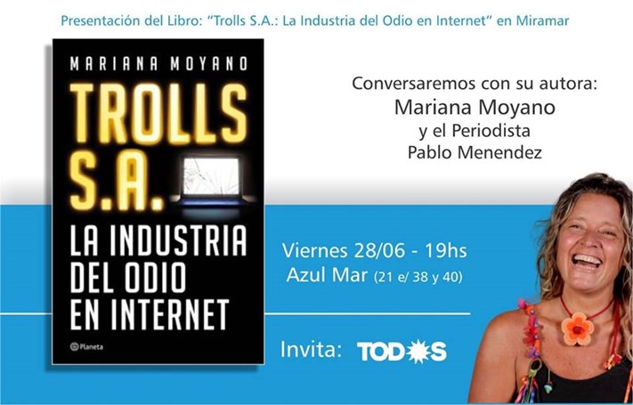 Mariana Moyano presentará su nuevo libro: Trolls S.A.