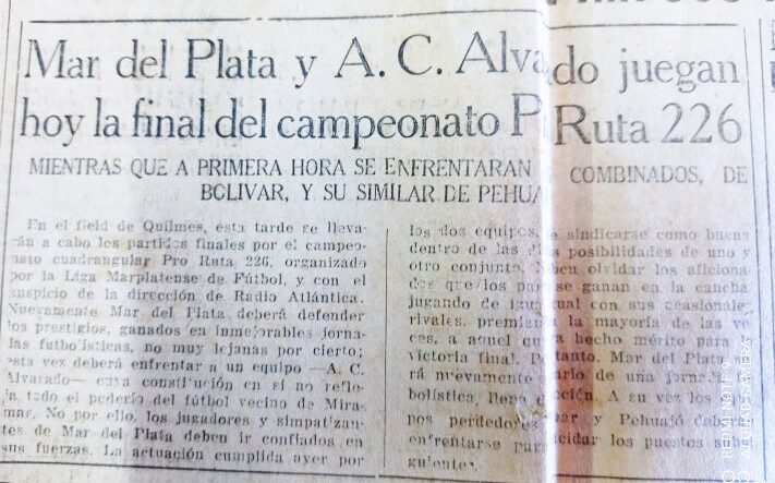 Historia de Gral. Alvarado: cuando en 1946 la Selección le ganó a Mar del Plata por mayor cantidad de corners