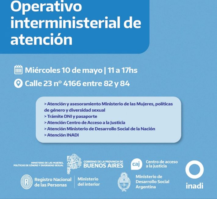 Miramar: este miércoles se realizará Operativo Interministerial de atención