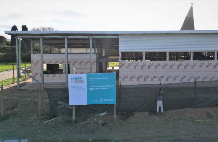 Retoman en Miramar la obra del jardín de Infantes en el barrio Parquemar